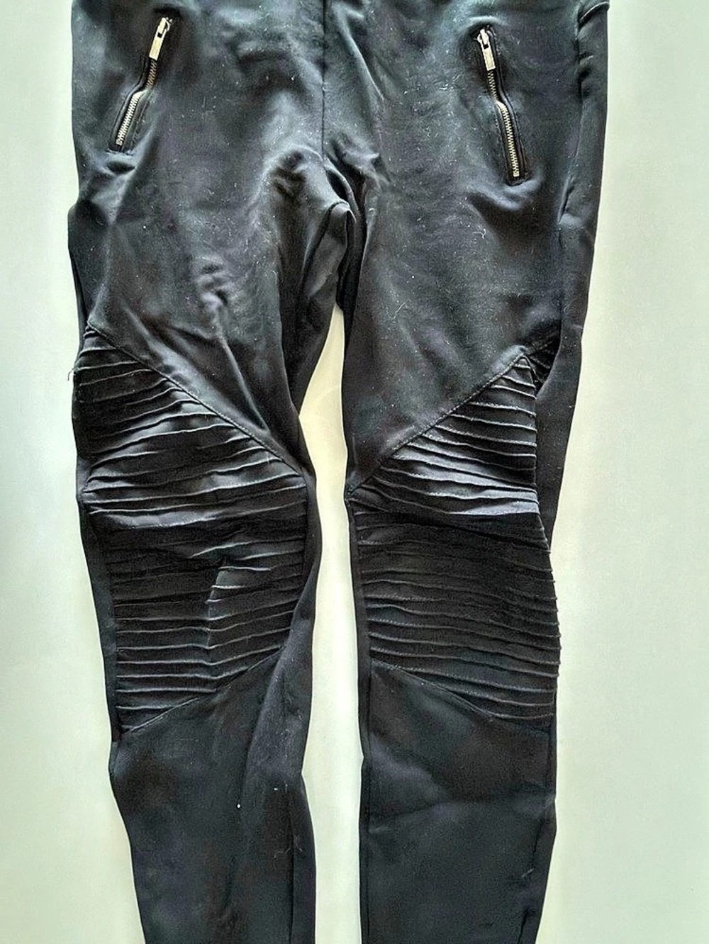 Suzy Shier Black Moto Leggings Size Medium